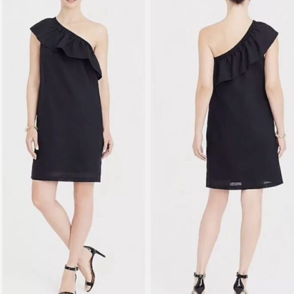 J Crew black, one shoulder dress. - Picture 1 of 5